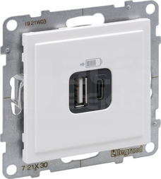 SUNO 2xUSB A+C biały Gniazdo USB