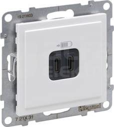 SUNO 2xUSB A+C biały Gniazdo USB