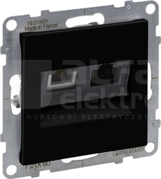SUNO RJ11+RJ45 kat.6 UTP czarny Gniazdo telefoniczne