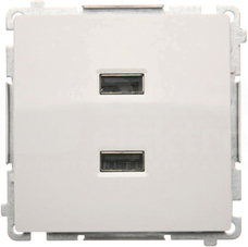 BASIC 2.1A 5VDC 230V biały Ładowarka 2xUSB