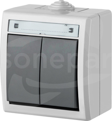 AQUANT ŁNT-5 szary IP55 Łącznik świecznikowy natynkowa