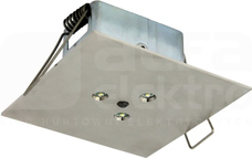 EYE LED KWADR.3x1W 1h SA srebrny Oprawa awaryjna 2-zadaniowa