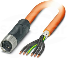SAC-6P- 5,0-PVC/M12FSM PE SH Kabel mocy