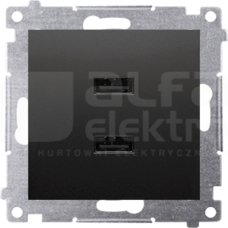 SIMON54 2,1A/5VDC czarny Ładowarka 2xUSB