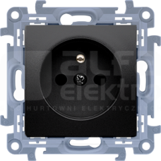 SIMON10 2P+Z 16A czarny mat Gniazdo