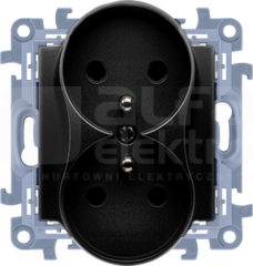 SIMON10 2x2P+Z 16A czarny mat Gniazdo