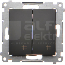 SIMON54 10AX czarny mat Łącznik krzyżowy podwójny