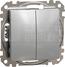SEDNA DESIGN srebrne aluminium Przycisk podwójny