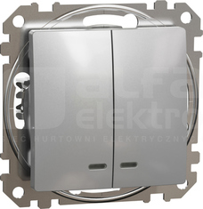 SEDNA DESIGN srebrne aluminium Łącznik świecznikowy z podświetleniem