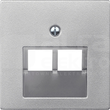 MERTEN M aluminium Płytka centralna gn.2xRJ45