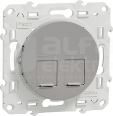 ODACE 2xRJ45 aluminium Płytka centralna