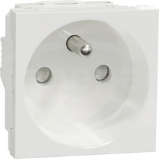 Nowa Unica NU303918 2P+PE 16A z przesłonami białe Gniazdo