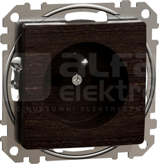 SEDNA ELEMENTS 2P+Z wenge Gniazdo sieciowe z przesłonami zaciski bezgwintowe