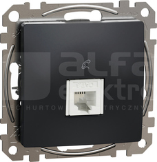 SEDNA DESIGN RJ11 czarny antracyt Gniazdo telefoniczne