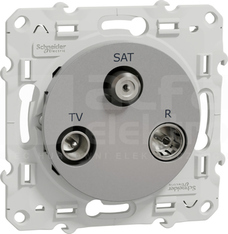 ODACE aluminium Gniazdo R/TV/SAT końcowe