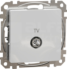 SEDNA DESIGN 10dB srebrne aluminium Gniazdo TV przelotowe