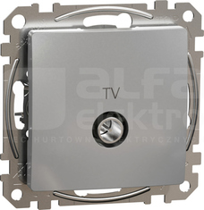 SEDNA DESIGN 7dB srebrne aluminium Gniazdo TV przelotowe