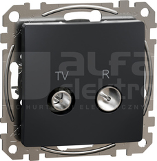 SEDNA DESIGN 10dB czarny antracyt Gniazdo R/TV przelotowe