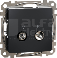 SEDNA DESIGN 7dB czarny antracyt Gniazdo R/TV przelotowe