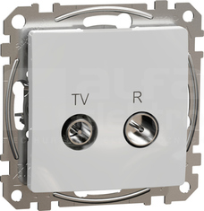 SEDNA DESIGN 7dB srebrne aluminium Gniazdo R/TV przelotowe
