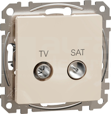 SEDNA DESIGN 10dB beżowy Gniazdo TV/SAT przelotowe