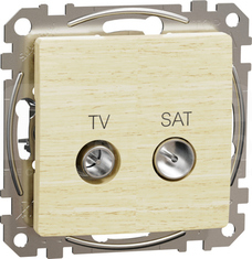 SEDNA ELEMENTS 10dB brzoza Gniazdo TV/SAT przelotowe