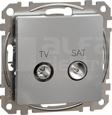 SEDNA DESIGN 4dB srebrne aluminium Gniazdo TV/SAT końcowe
