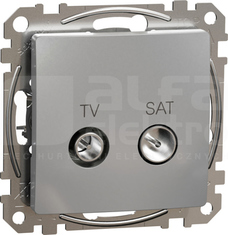 SEDNA DESIGN 7dB srebrne aluminium Gniazdo TV/SAT przelotowe