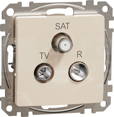 SEDNA DESIGN 10dB beżowy Gniazdo R/TV/SAT przelotowe
