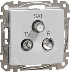 SEDNA DESIGN 10dB srebrne aluminium Gniazdo R/TV/SAT przelotowe
