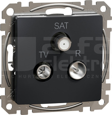 SEDNA DESIGN 4dB czarny antracyt Gniazdo R/TV/SAT końcowe