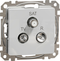 SEDNA DESIGN 4dB srebrne aluminium Gniazdo R/TV/SAT końcowe