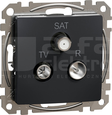SEDNA DESIGN 7dB czarny antracyt Gniazdo R/TV/SAT przelotowe