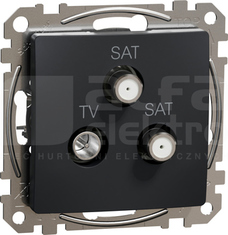 SEDNA DESIGN 4dB czarny antracyt Gniazdo TV/SAT/SAT końcowe