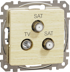 SEDNA ELEMENTS 4dB brzoza Gniazdo TV/SAT/SAT końcowe