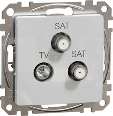 SEDNA DESIGN 4dB srebrne aluminium Gniazdo TV/SAT/SAT końcowe