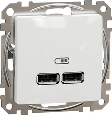 SEDNA DESIGN USB A+A 2,1A biały Gniazdo ładowania