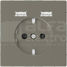 MERTEN SYSTEM D SCHUKO 2xUSB 2,4A nikiel Gniazdo z ładowarką USB