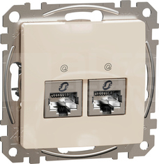 SEDNA DESIGN 2xRJ45 kat.5e STP beżowy Gniazdo komputerowe