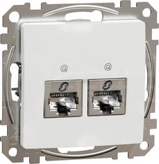 SEDNA DESIGN 2xRJ45 kat.6 STP biały Gniazdo komputerowe