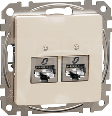 SEDNA DESIGN 2xRJ45 kat.6 STP beżowy Gniazdo komputerowe