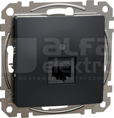 SEDNA DESIGN RJ45 kat.6 UTP czarny antracyt Gniazdo komputerowe