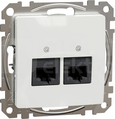 SEDNA DESIGN 2xRJ45 kat.6 UTP biały Gniazdo komputerowe