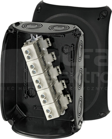 KF 1616 B 210x155x92 IP66/67 5x czarny Puszka odgałęźna natynkowa z przetłocz.