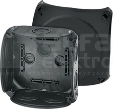 DK 0600 B 130x130x77mm IP66 czarny Puszka do inst. wewn z dławnicami membran