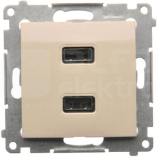 SIMON54 2,1A/5VDC krem Ładowarka 2xUSB