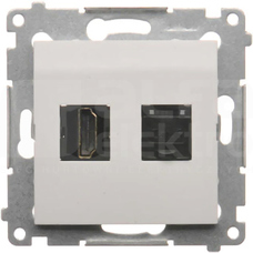 SIMON54 biały Gniazdo HDMI/RJ45 kat6