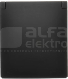 AQUACLICK 16AX 250V IP44 czarny Gniazdo wtyczkowe pojedyncze