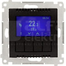 SIMON54 czarny mat Regulator temperatury z wyświetlaczem