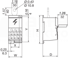 54100025 250A Zacisk szynowy do bloku rozdzielczego